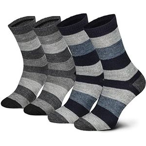 2 paar alpaca-sokken, wollen sokken voor dames en heren, gerold, ademende knuffelsokken van de fijnste wol, antraciet-grijs., 35-38 EU