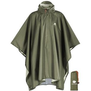 Anyoo Lichte waterdichte regenjas poncho, herbruikbaar, ripstop, ademende multifunctionele regenjas met capuchon, opvouwbare beschermhoes, onderkant, ideaal voor buiten, camping, wandelen, vissen