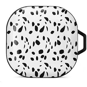 Dalmatische print oordopjes hoesje compatibel met Samsung hard shell beschermhoes zwart-stijl