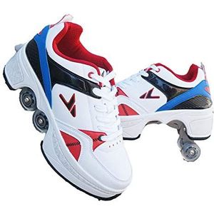 Schoenen met wielen, rolschoenen, voor meisjes, schoenen met wieltjes voor kinderen, sportschoenen met wielen, met dubbele rij wielen, D-34