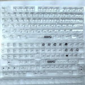 QPSJXN Transparante keycaps van kristal 159 voor MX Switch mechanisch toetsenbord MDA profiel GK61 (wit 159 toetsen B)