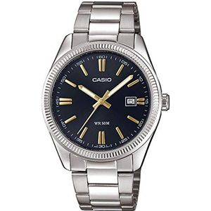 Casio Collection Herenhorloge, zilver/zwart/goud., armband