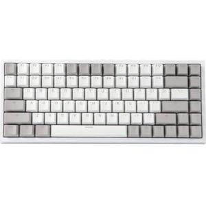 QPSJXN EP84 84-K 75% RGB Hot Swap Wired mechanisch gamingtoetsenbord met PBT-kleurstof-toetsenborden voor Windows Vintage Stijl (Grey White)