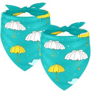 Hondenbandana's, huisdieraccessoires voor hondenliefhebbers, huisdierbandana, 2-delig, wolken en paraplu's, hondensjaal