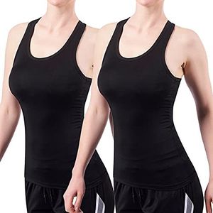 Women Sleeveless Vest Athletic Yoga Tops Racerback Tank Top Sport Breathable Quick-Drying for Gym Running Workout