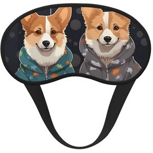 Corgi Honden Slaap Oogmasker voor Vrouwen Mannen Zacht en Comfortabel Slaap Masker Verduisterend Slaapmasker voor Reizen Yoga Nap Shift Werk