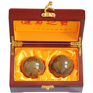 juanxian 2 ""Feng Shui Nuwa Stone Baoding Ballen Chinese Gezondheid Oefening Stress Ballen Met Geschenkdoos