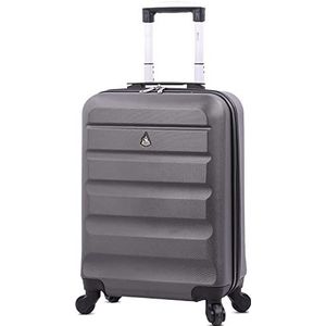 Aerolite 55x38x20 Emirates Max Size Hard Shell handbagage koffer 55x38x20 met 4 wielen, past ook op veel andere luchtvaartmaatschappijen (Houtskool)