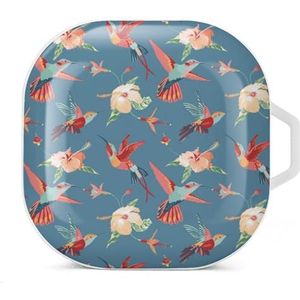 Kolibrie En Tropische Oordopjes Hoesje Compatibel met Samsung Hard Shell Beschermhoes Wit-Stijl