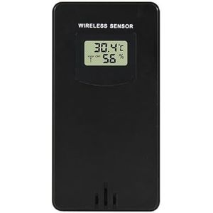 Multifunctioneel weerstation Wekker Thermometer Hygrometer Touchscreen Draadloze sensor Zonsopgang Zonsondergang Hygrothermograaf,Nauwkeurig voorspellen(Black Sensor)