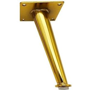 4 Stuks Gouden Meubelpoten Metalen Hoge Sterkte Salontafel Voeten Schuine Rechte Kegel Dressoir Kast Stoel Bank Taps toelopende Voeten Cheerfully (Color : Gold-25cm-B-4pcs)