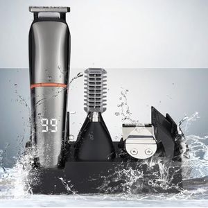 LCD Digitale 6-in-1 USB-tondeuse set voor mannen vrouwen - neustondeuse met verstelbaar elektrisch scheerapparaat