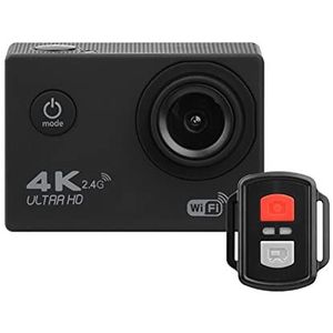 Sports Camera Ultra HD 4K WiFi Remote Control Sports Camera 170D waterdichte sport DV Helmcamera(Color:Nero)