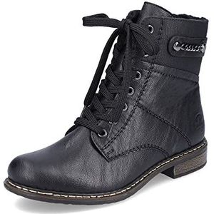 Rieker DAMES Enkellaarzen 71248, Vrouwen Veterlaarsjes,laarzen,chukka boot,korte laarzen,veterschoenen,Zwart (schwarz / 00),38 EU / 5 UK