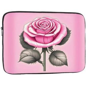 Mooie Roze Rozen Shockproof Draagbare Laptop Sleeve Voor Mannen En Vrouwen Zakelijke Reizen Kantoor Dagelijks Gebruik13 Inch