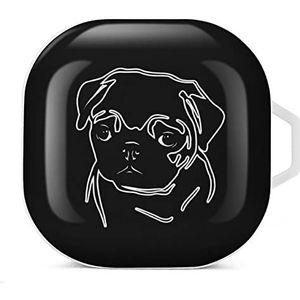 Mopshond Oordopjes Hoesje Compatibel met Samsung Hard Shell Beschermhoes Wit-Stijl