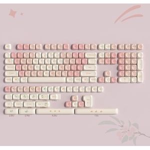 QPSJXN CHIASCAP PINK CUSTICE Verstelbaar voor 75 procent toetsenborden 140 keycaps MOA om te kleuren (Cherry 140 toetsen)