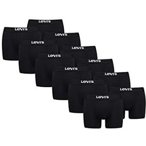 Levi's Solid Boxershorts voor heren, ondergoed van biologisch katoen, verpakt per 12 stuks, zwart, L