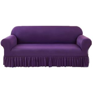 Dikke Fluwelen Bankhoezen, Elastische Bankhoezen Voor Woonkamer, Universele Rekbare Armsteun Sofahoes, Krasbestendig Meubelhoes Voor Bank(Purple,1 Seater)