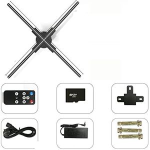 3D-hologramwaaier, 3D Holografische Fan Projector Holografische Imaging Lamp Wifi Led Teken Holografische Lamp Ondersteuning Afbeeldingen En Video voor zakelijke winkels, winkels, vakanties(F100 Proje