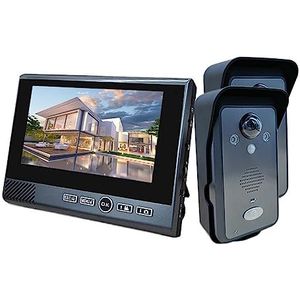 Draadloze intercoms, 7 Inch 2.4 Ghz Draadloze Video Intercom Punch-Free Bewegingsdetectie Lange Standby Visuele Deurbel Beveiligingssysteem for thuis(818-1-2)