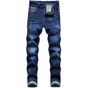 Heren Jeans Mode Y2K Patchwork Stretch Broek Street Fashion Heren Jeans Casual Broek (Color : Blau C, Size : XXL)