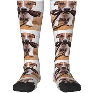 YsoLda Kousen Compressie Sokken Unisex Knie Hoge Sokken Sport Sokken 55Cm Voor Reizen, Honden Jack Russell Terrier Dieren, zoals afgebeeld, 22 Plus Tall