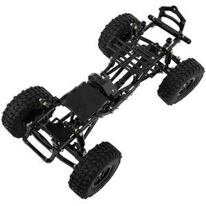 MANGRY 1:24 DIY Upgrade Auto Frame Met Dubbele Voorassen Axiale 1/24 SCX24 Fit for Ford Bronco AXI00006 RC Auto upgrade Onderdelen (Color : With Wheels Black)