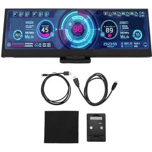 PC-temperatuurmonitor, 1920x550 Multifunctionele Instelbare Helderheid Oogbescherming 14 Inch IPS CPU GPU Gegevenstemperatuurmonitor voor Computerbehuizing voor
