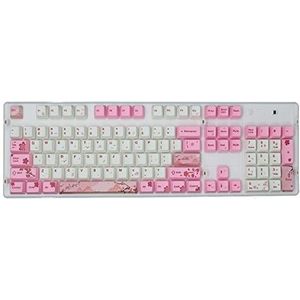 Mechanische keycaps, 104 toetsen, PBT Dye YE-sub melkafdekking, keycaps, keycaps, compatibel met Cherry/Kailh/Gateron/Outemu switch keyboards roze