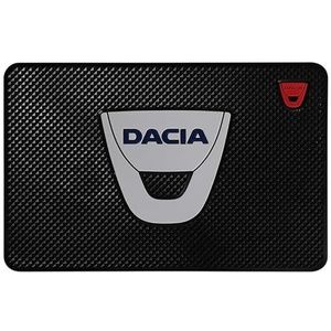 Auto Dashboard Antislipmat voor Dacia Dokker Duster Sandero Spring,Rubber met Auto Emblem Logo Wasbaar Elfklevend Car Dashboard Non-Slip Mat Interior Decoratie Accessories