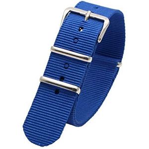 Horlogebandjes voor mannen en vrouwen, horlogeband 18mm/20mm/22mm/24mm Nylon Band Zilveren Pin Gesp Sport Mannen en vrouwen Waterdichte Horloge Accessoires Armband Horlogeband (Color : Blu, Size : 1