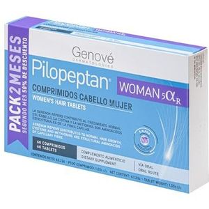 Pilopeptan Woman 5 Alfa R, levensmiddelenadditief, remmen, haaruitval, 60 tabletten, wit