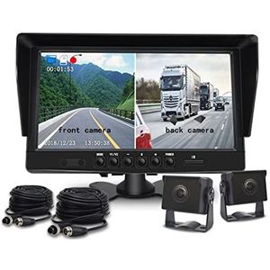 GPS-autonavigatiesysteem, Auto DVR 2 Cameras Lens 10.1 inch Dash Camera Dual Lens met Achteruitkijkcamera Videorecorder Auto Registrator Voor auto, vrachtwagen, camper(D60AHD11)