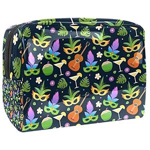 Gele Vogels Make-up Bag Rits Pouch Travel Cosmetische Organizer voor Vrouwen en Meisjes, Multi kleuren 02, 18.5x7.5x13cm/7.3x3x5.1in, Schoonheidskoffer