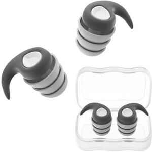 Drie lagen siliconen ruisonderdrukking oordopjes zachte comfortabele geluidsisolatie slapen oordopjes voor volwassenen kinderen (grijs-S)