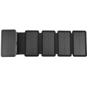 Zonnelader, draagbaar zonnepaneel for kamperen, draadloze oplader for mobiele telefoons (Color : Black 4 solar panel)