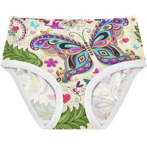 YOUJUNER Meisjesondergoed Bloemen Vlinderprint Peuter Onderbroek Katoenen Broek Kleine Meisjes Slips Comfort Kids Onderbroek, Meerkleurig, 8 jaar