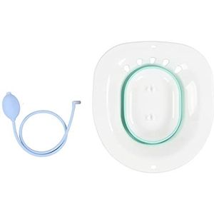 Sitz Bad voor Toiletbril, Postpartum Toilet Bad Squat Gratis Pijn Verminderen Morsbestendig Water Massage Opvouwbaar Sitz Bad met Flusher(Groente)