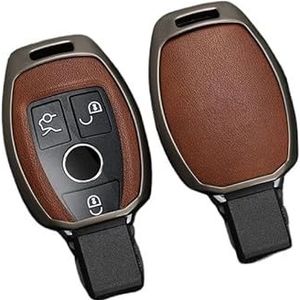 Autosleutel beschermhoes 2 3 Knop Metalen Lederen Autosleutel Case Cover Shell Voor A B C E GL S Voor GLA Voor GLK Voor CLS Klasse W204 W205 W212 W463 W176 Sleutel Shell(6)