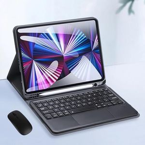 Toetsenbordhoes voor iPad Air 6th Generation 11 inch (M2) 2024, Ingebouwde Potloodhouder, Magnetisch Afneembaar Draadloos Toetsenbord met Bluetooth Muis