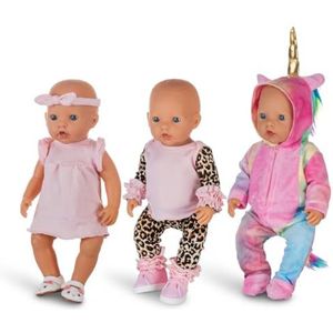 Isa's Friends® - Poppenkleding - Setje 3 outfits - Kleertjes geschikt voor o.a. BABY born - 43 cm - Geschenkverpakking