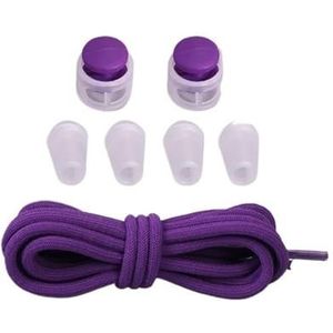 Flat Trainers Schoenveter， werkschoenveters heavy Lui Kant Gesp Elastische Schoenveters Ronde Vergrendeling Geen Stropdas Veters Kids Adult Lui Veters Rubber Sneakers Schoenveter(Purple)