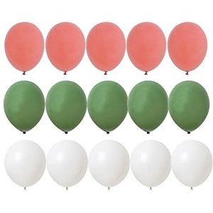 Ballonnen 2 0 stks 1 0 inch ballon kit retro groene witte gouden ballen for verjaardag trouwdag jungle zomer feest decor huisbenodigdheden Heliumballonnen (Color : 15pcs 10inch E, Size : 10inch)