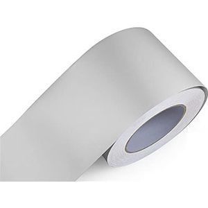 Behangrand Zelfklevende PVC wand- en plafondrandstrip, 5 m, veelkleurig, diverse maten, x(Matte Silver,10cm(W) X5m(L))