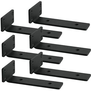 Plankdragers - Zwart - 90 Graden - 6 Stuks - Zwaarlaststeun - 20 cm