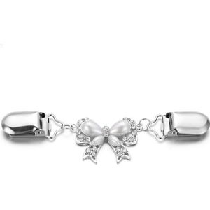 taillecincherclip, Sjaal Cardigan Clips Pakket van 3 Retro Bloemenpatroon(B-white)