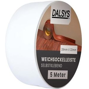 Dalsys Zachte plint zelfklevend Plakstrip, eindstrip voor voegen in woonruimtes, keukens, badkamers, van PVC-kunststof 5m wit