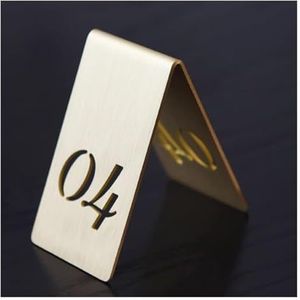 Tabelnummers, Tafelnummers, 1 stuk holle dubbelzijdige staande tafelnummers, bureauborden for restaurants, cafés en bars, 6,5 x, 4 cm(4)