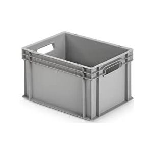 ALUTEC Gesloten kunststof bak (inhoud 23 liter, buitenafmetingen (BxLxH) 400 x 300 x 235 mm, stapelbaar, voedselveilig, hittebestendig en koudebestendig van -40°C tot +80°C, opslagcontainer) 75040